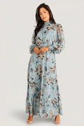 Luciana Maxi Dress | Cyan Blue Floral