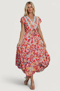 Maggie Maxi Dress | Blue + Coral Multi