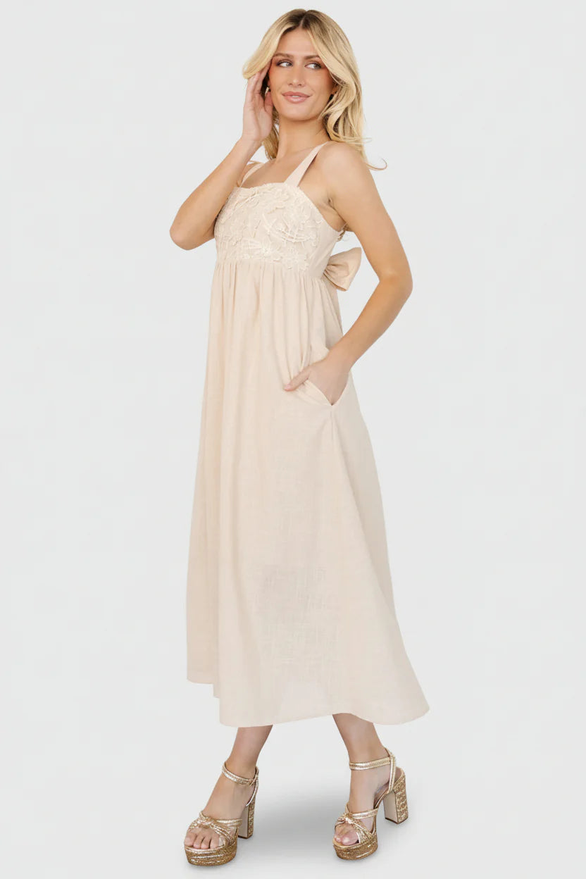 Mia Tie Back Dress | Natural