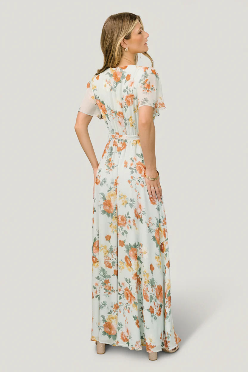 Naomi Short Sleeve Maxi Dress | Sage Floral