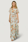 Naomi Short Sleeve Maxi Dress | Sage Floral