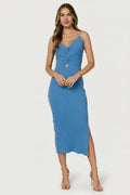 Nathalie Ribbed Dress | Blue