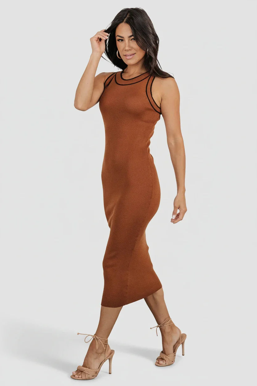 Tove Knit Tank Midi Dress | Copper