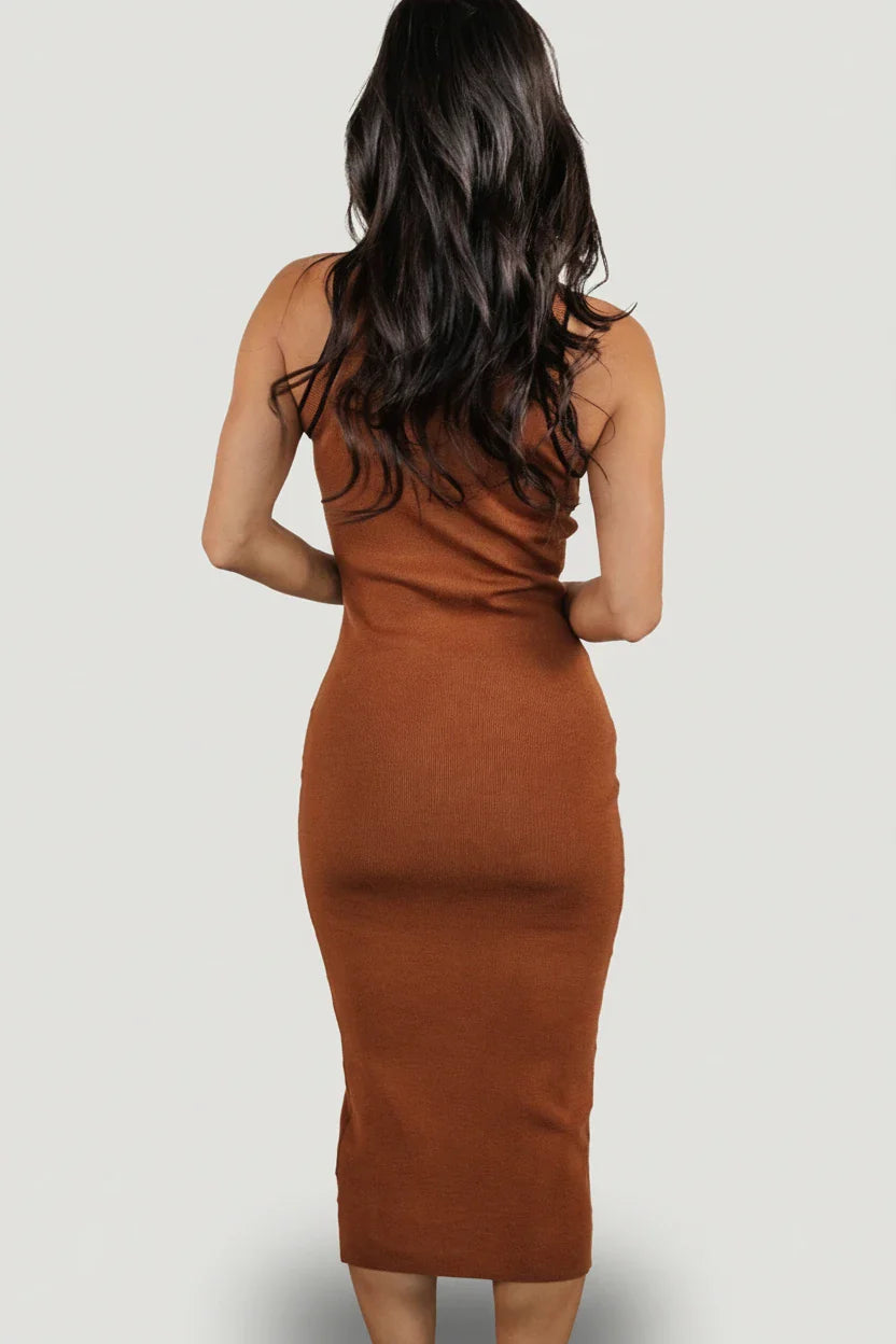 Tove Knit Tank Midi Dress | Copper