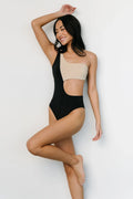 Treasure Cut-Out One Piece | Black + Sand