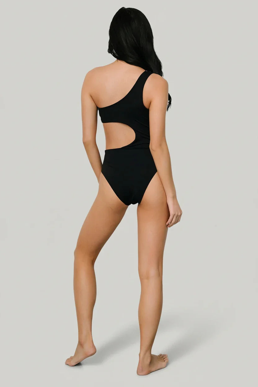 Treasure Cut-Out One Piece | Black + Sand